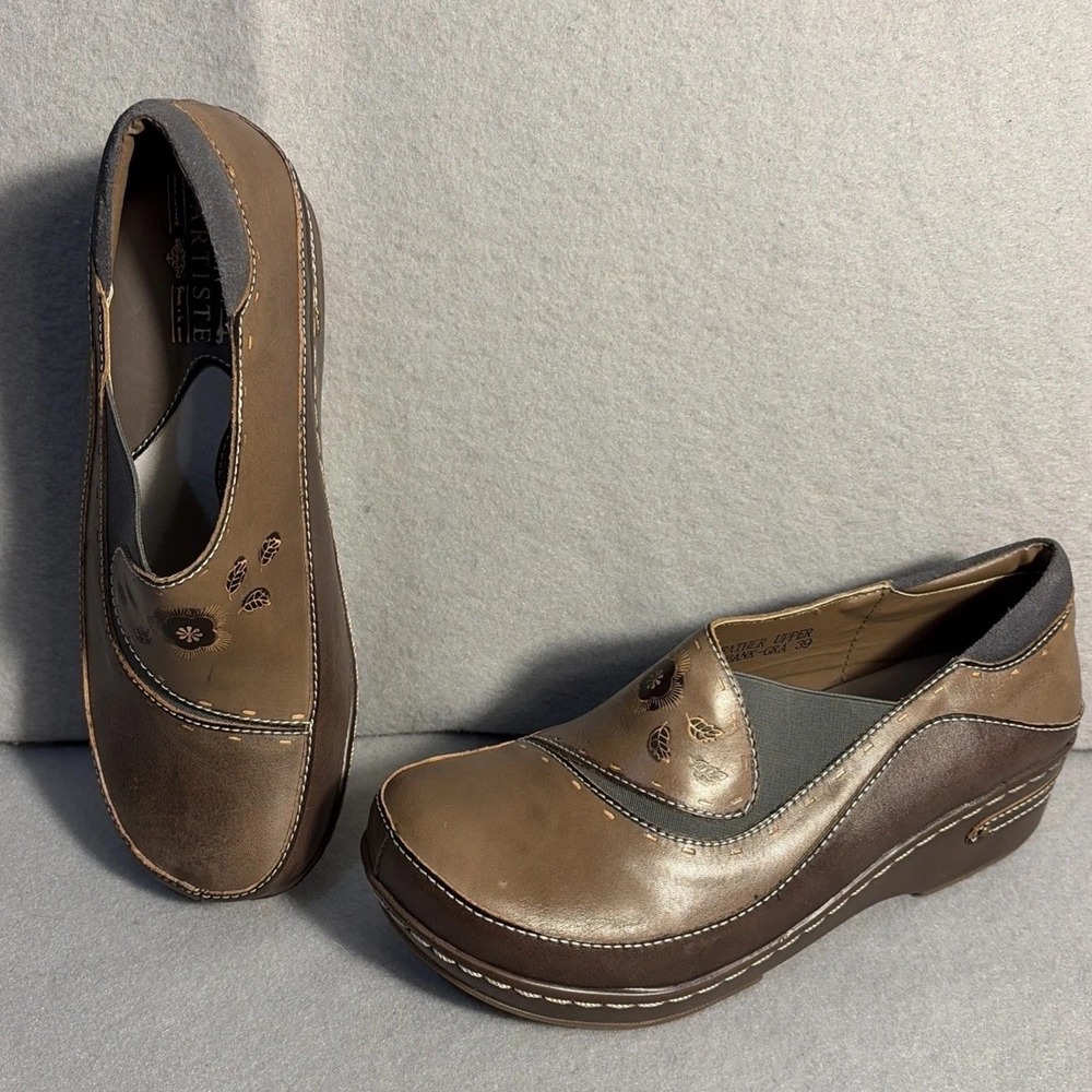 Spring Step L'Artiste Women's Burbank Shoes Clogs Sz 8.5 Leather shoes Brown